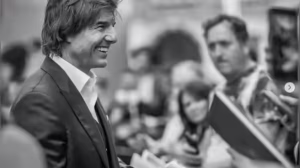 Tom Cruise posing in Hollywood during his successful acting career